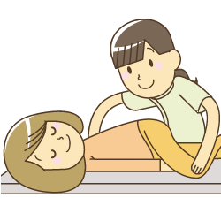 骨盤矯正を受けている女性のイラスト