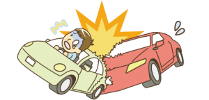 車同士の追突事故のイラスト
