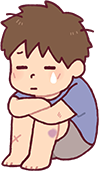 元気がない子供のイラスト