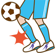 サッカーのボールを蹴るイラスト
