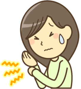 手の痛みのイラスト