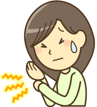 手の痛みのイラスト