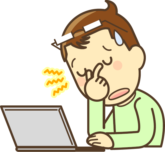 眼精疲労、頭痛のイラスト
