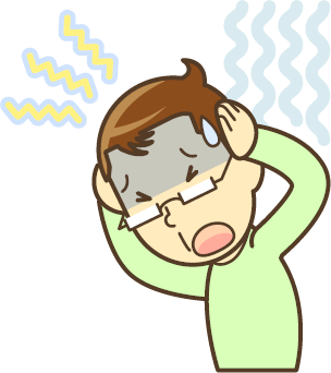 悩んでいる男性のイラスト