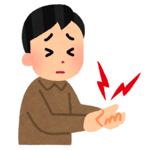 手の痛みのイラスト