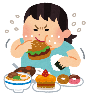 食べ過ぎのイラスト